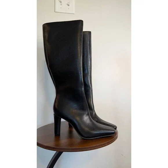 Madden Girl Voyage Knee High Square Toe Dress Boots Black 6M Polyurethane $99 NW - Picture 7 of 13